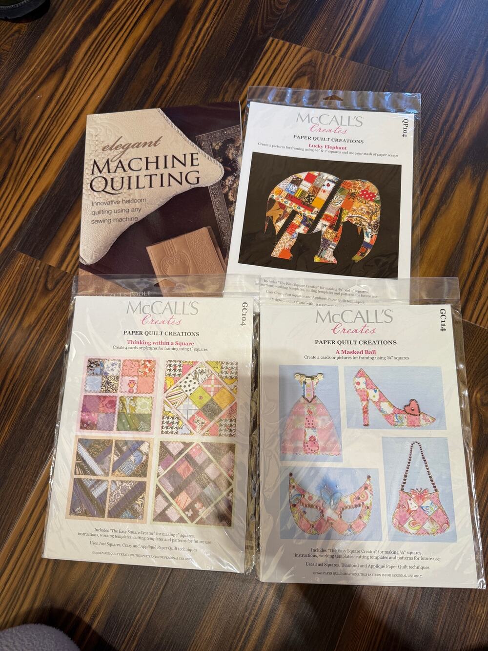 NWOT McCall’s Creates Paper Quilt Creations Patterns (3) & Machine Quilting Book